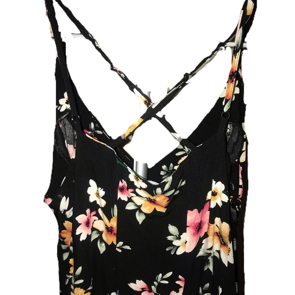 Forever21 Black Floral Dress - Picture 4 of 5